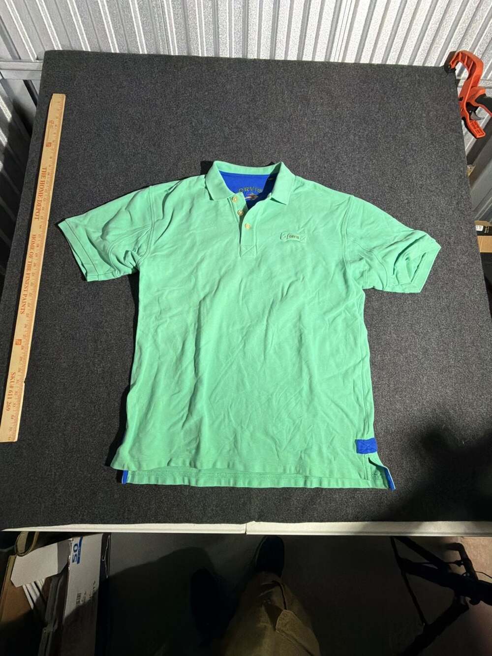 Orvis Men's Pique Polo Shirt in Green with Logo Patch